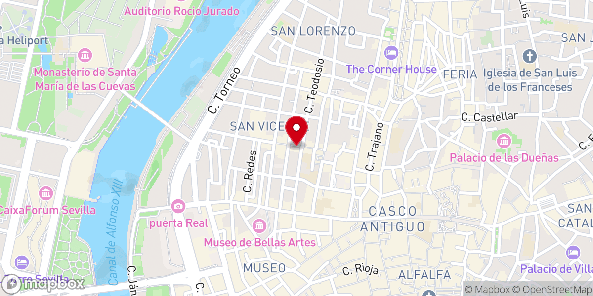 Map showing location of Hermandad de la Veracruz