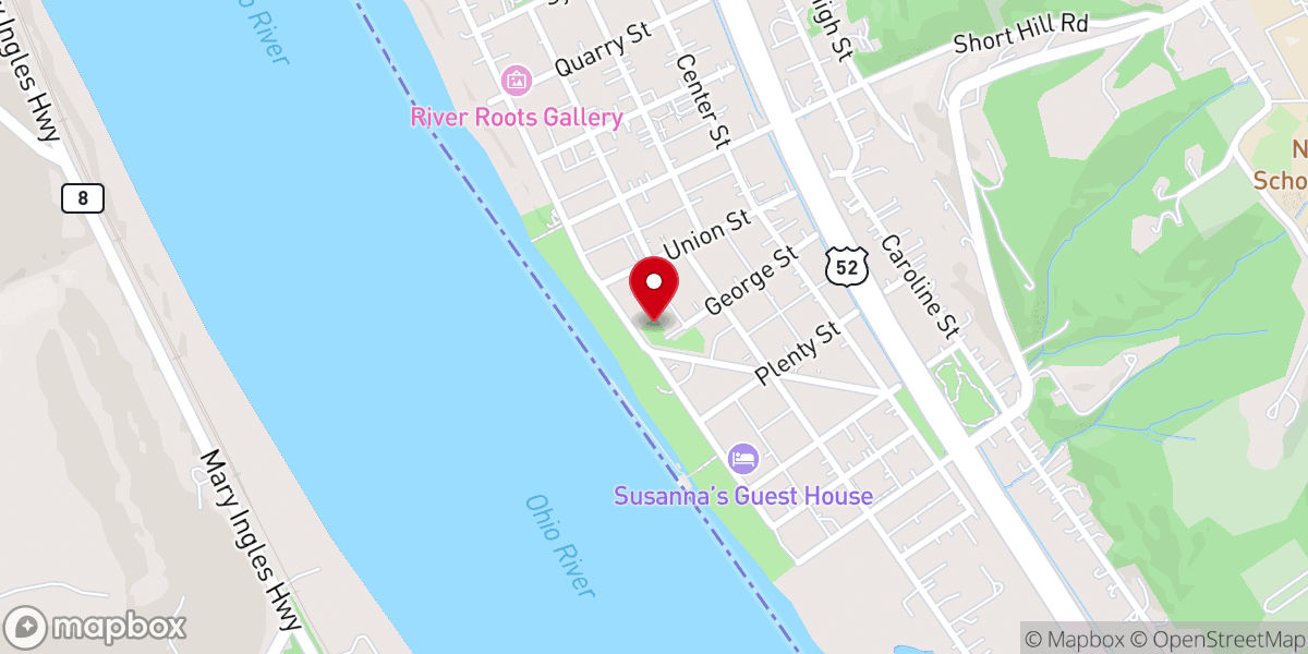 Map showing location of New Richmond Bandstand on the River