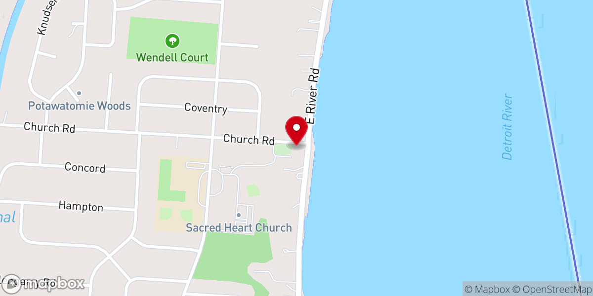 Map showing location of St. Anne Chapel of Sacred Heart Church