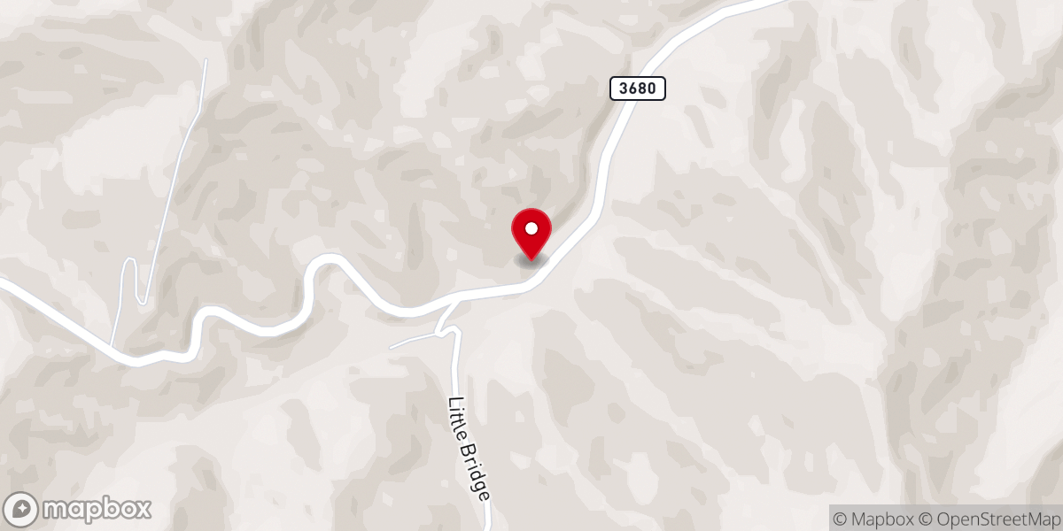 Map showing location of Zion Church of Old Regular Baptist
