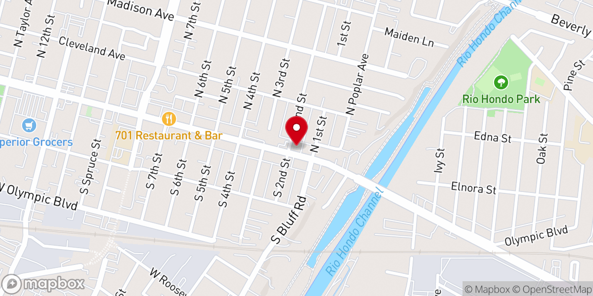 Map showing location of First Assembly of God Church of Montebello