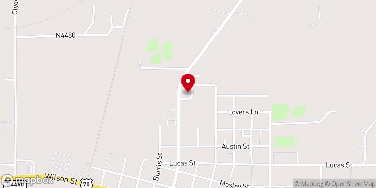 Map showing location of Valliant Assembly-God Church