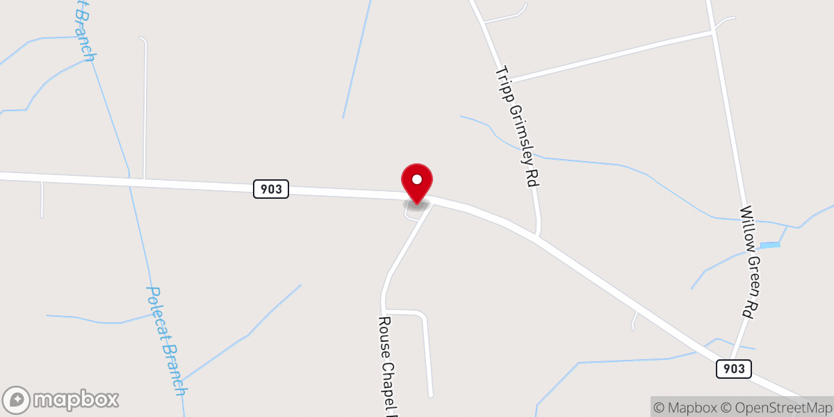 Map showing location of Rouses Chapel