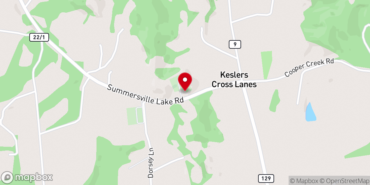 Map showing location of Zoar Baptist Church