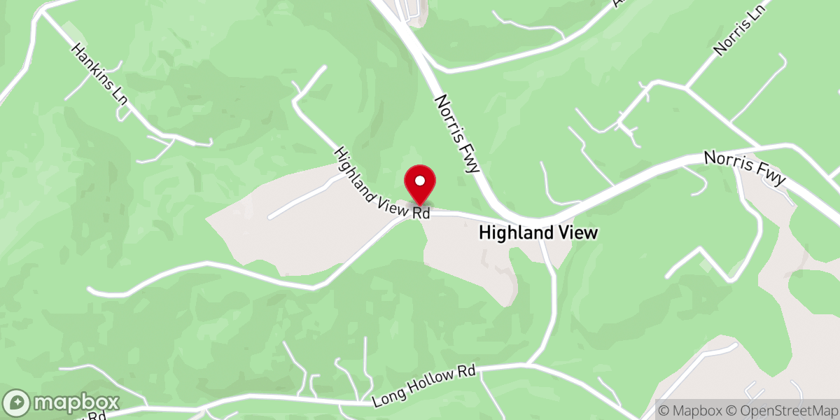Map showing location of Highland View Church