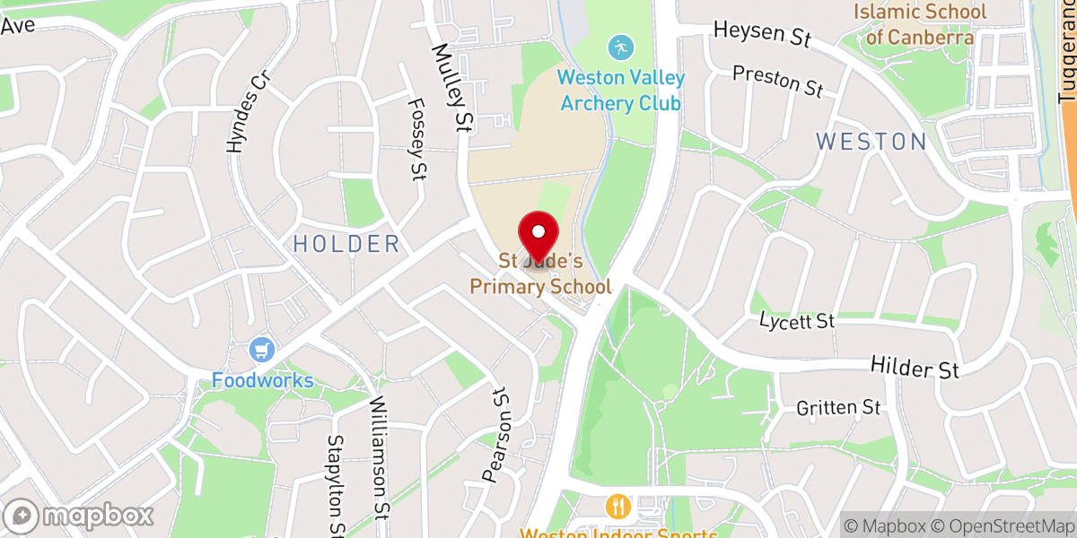 Map showing location of St Jude's Catholic Church