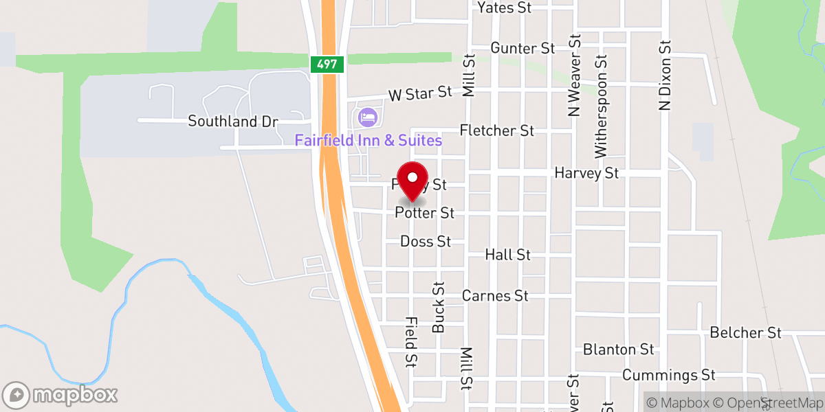 Map showing location of Corinth Baptist Church