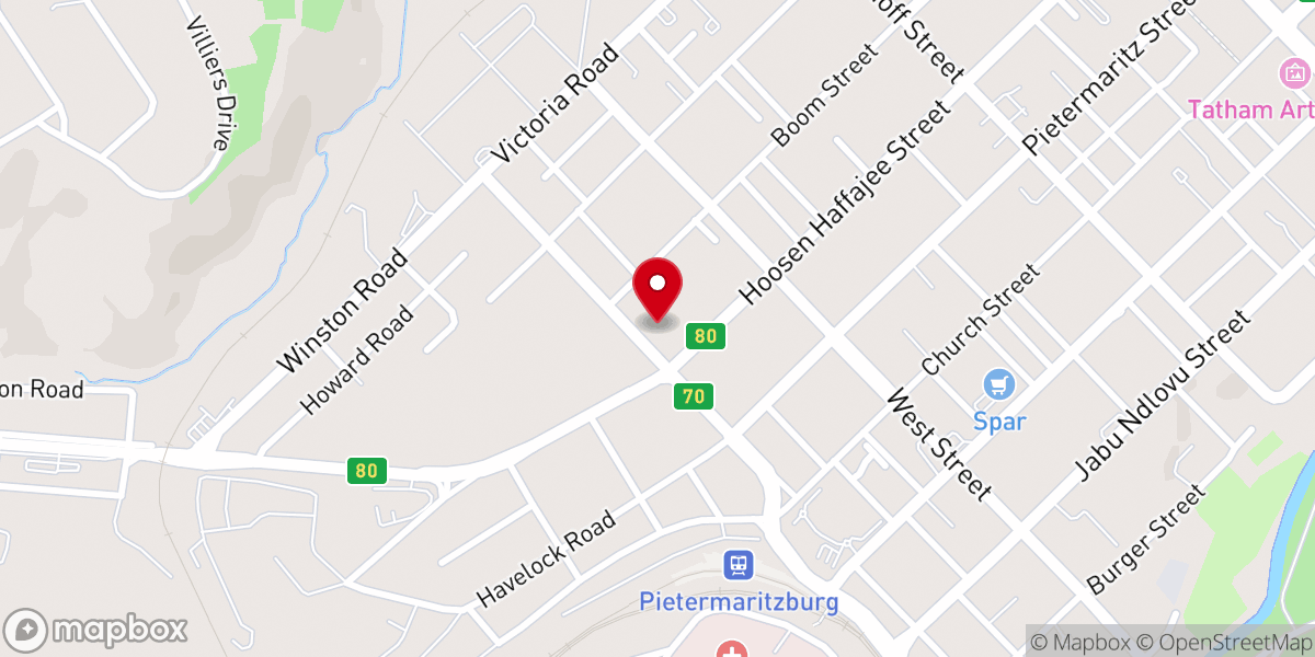 Map showing location of The Potter's House Christian Fellowship Church