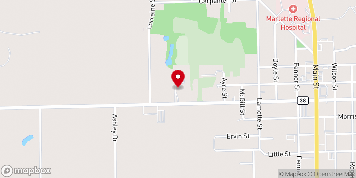 Map showing location of Our Savior Lutheran Church