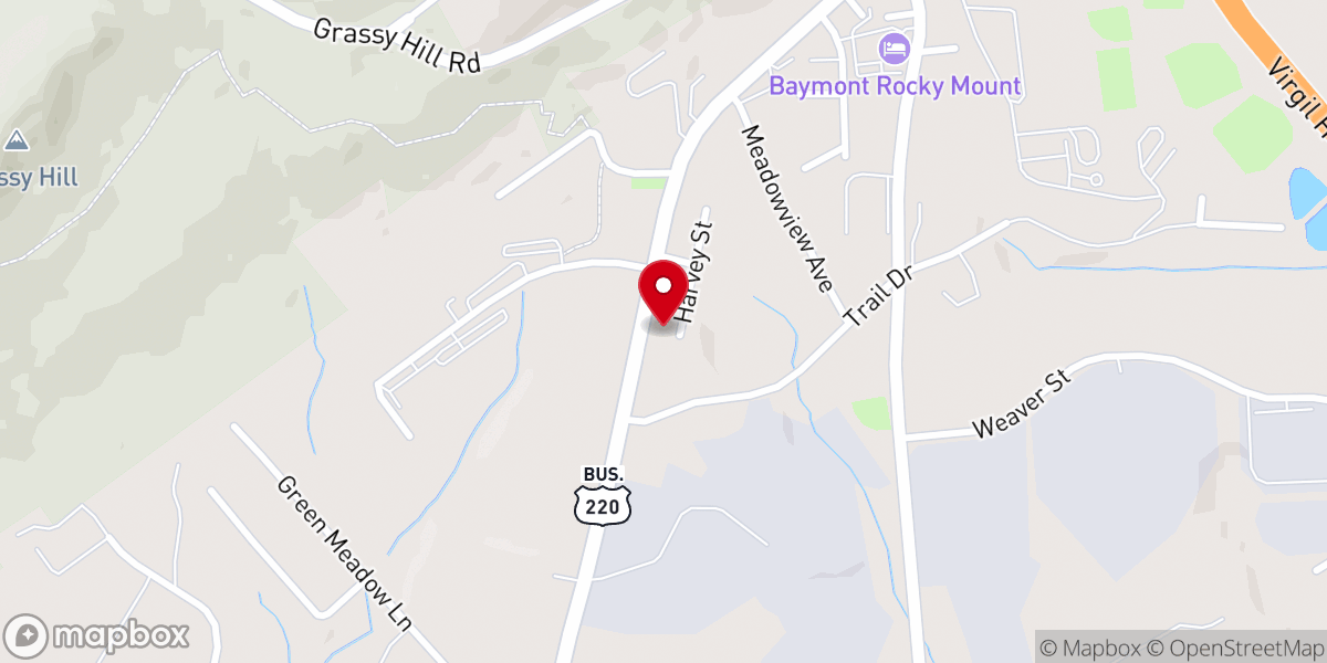 Map showing location of Rocky Mount Church of God