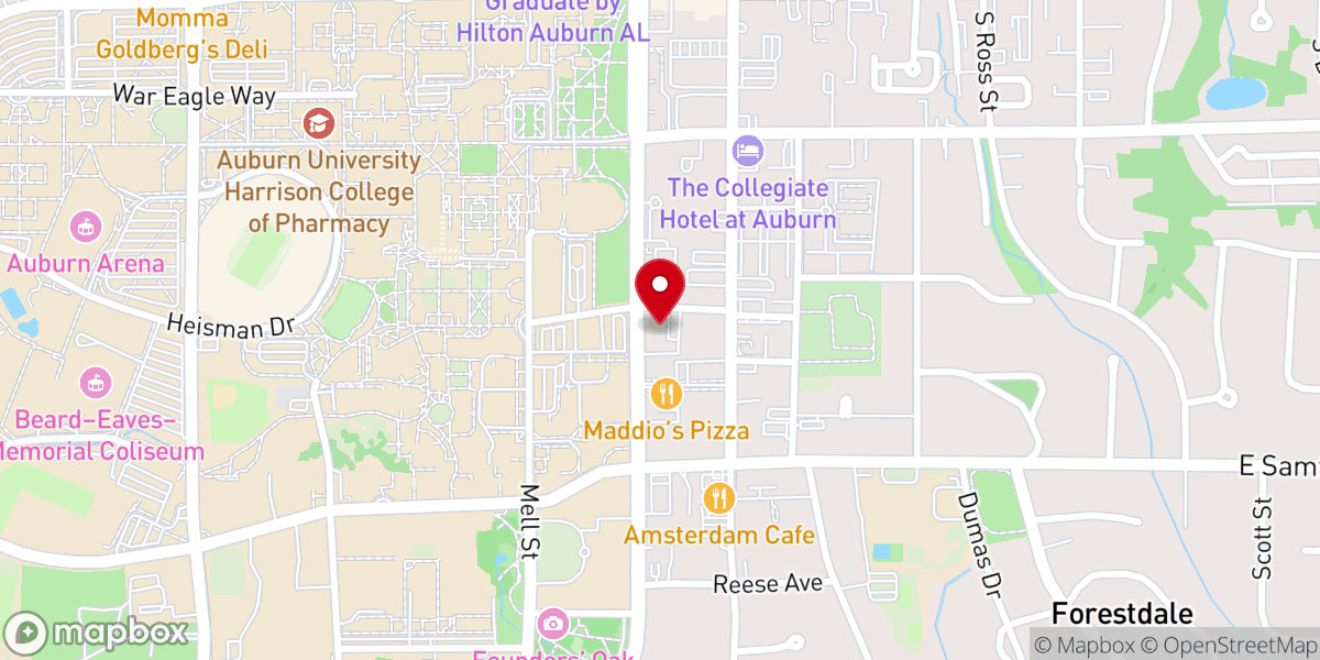 Map showing location of Christ Presbyterian Church of Auburn, PCA