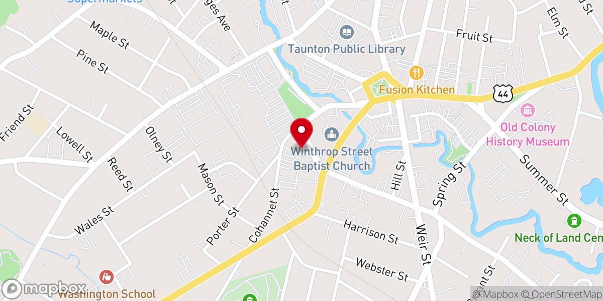 Map showing location of St. Thomas Episcopal Church