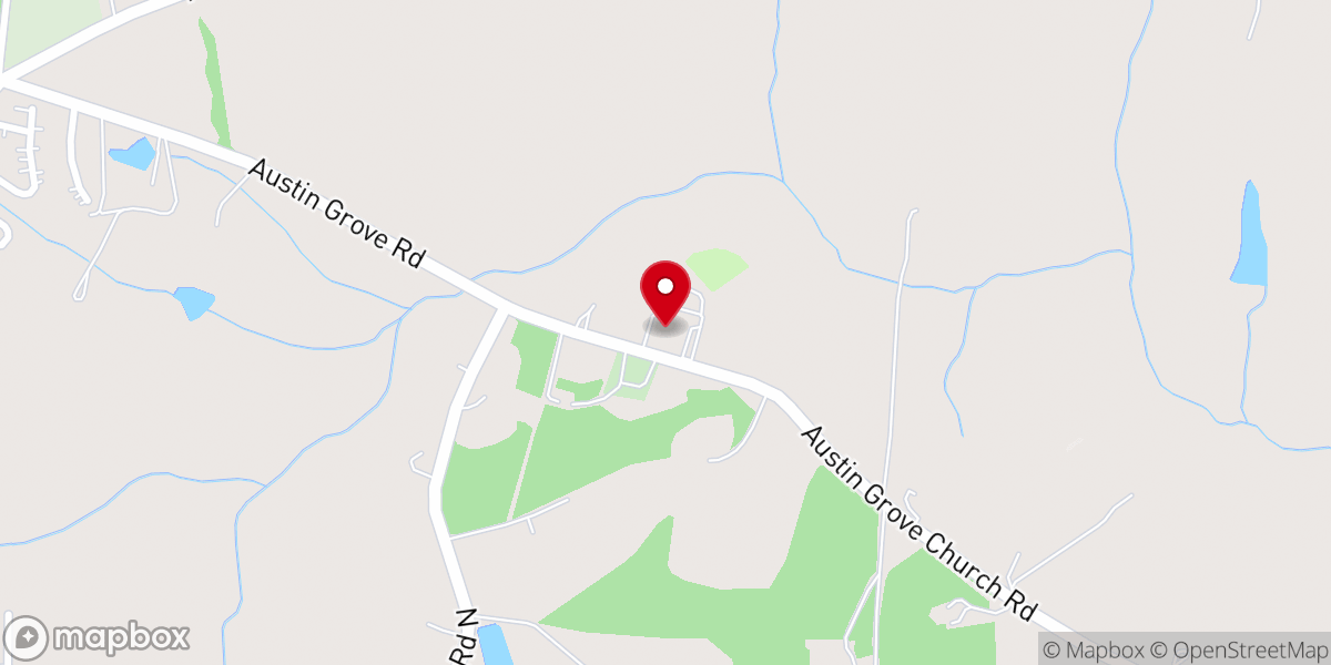 Map showing location of Austin Grove Baptist Church