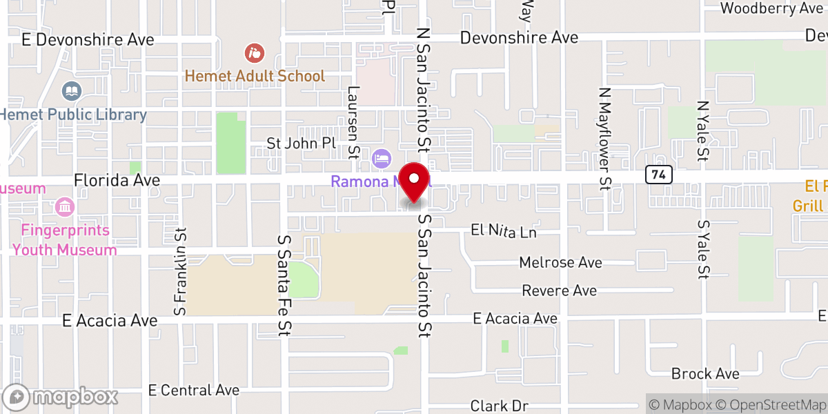 Map showing location of The Door Christian Church Of Hemet