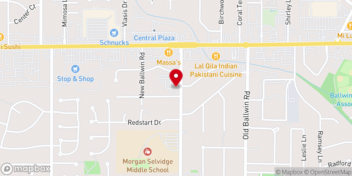 Map showing location of Lafayette Church of Christ