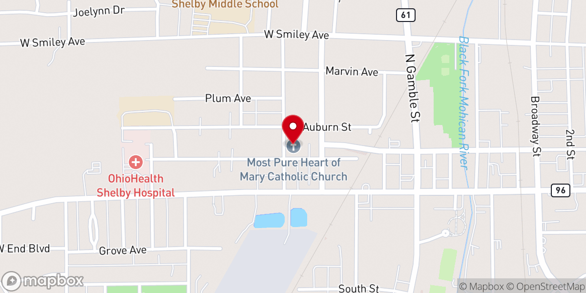 Map showing location of Most Pure Heart of Mary Catholic Church