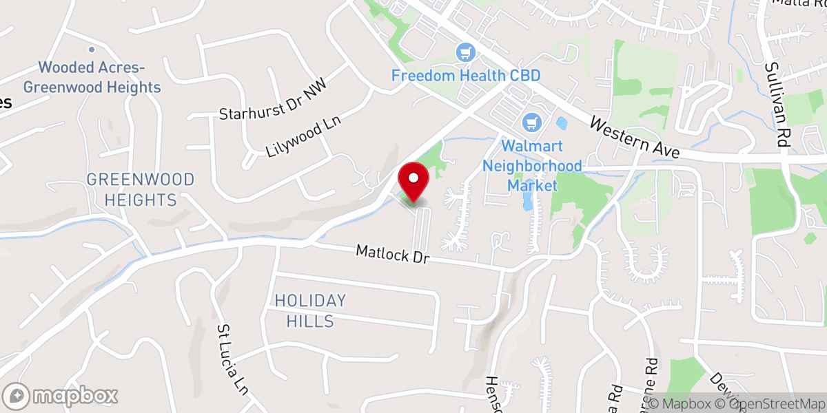 Map showing location of West Haven Baptist Church