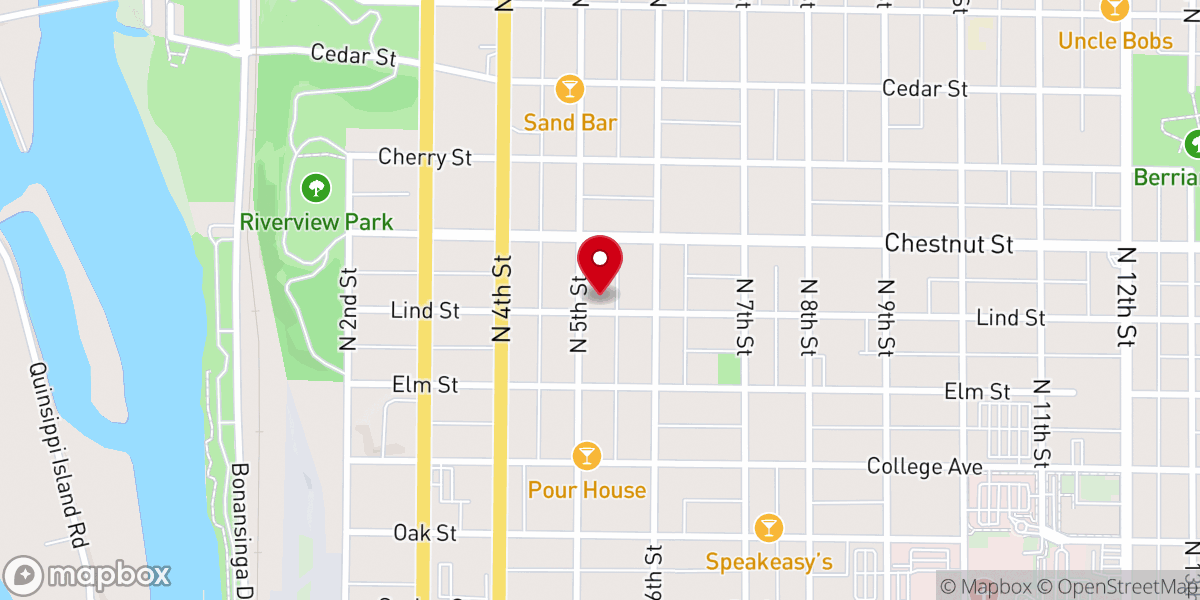 Map showing location of Riverside Community Church