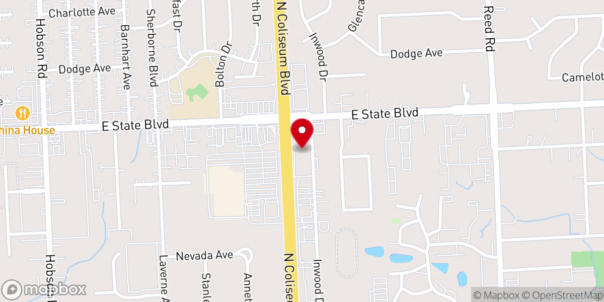 Map showing location of Statewood Baptist Church