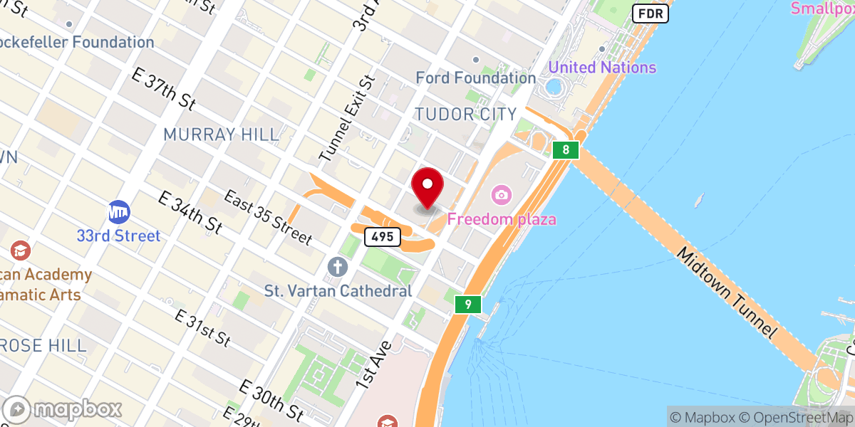 Map showing location of Junamok Church of New York Inc