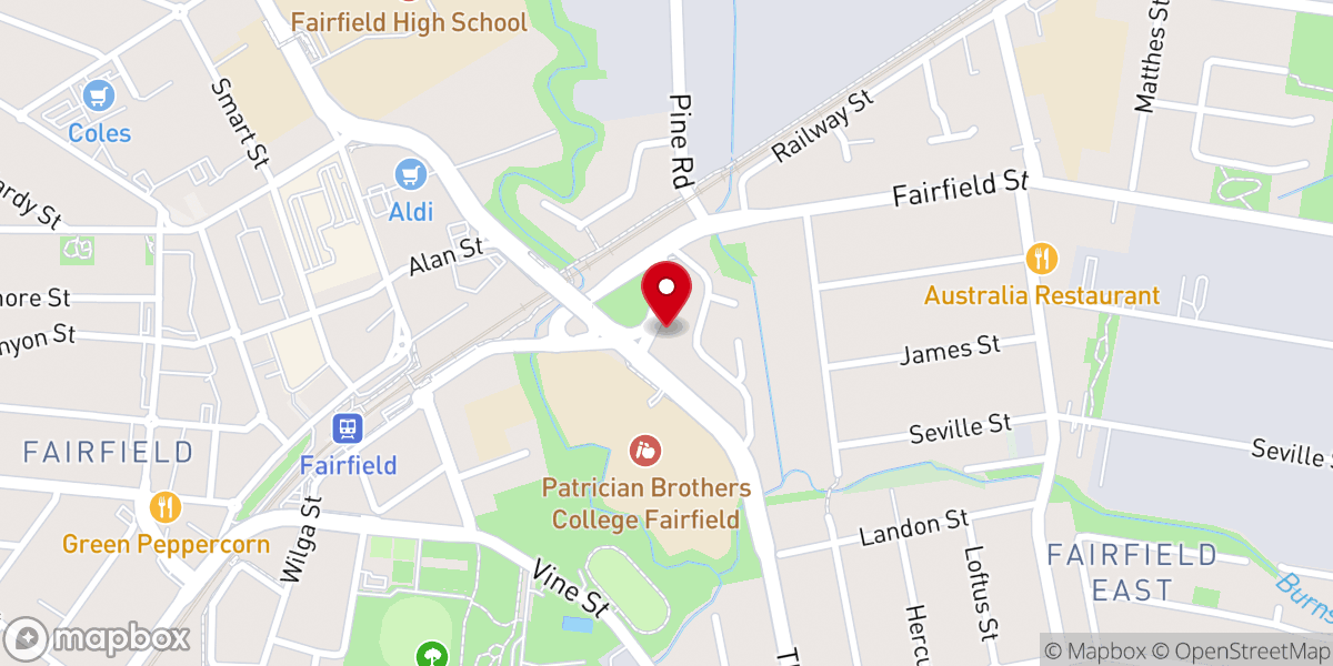 Map showing location of Blessed Hope Baptist Church