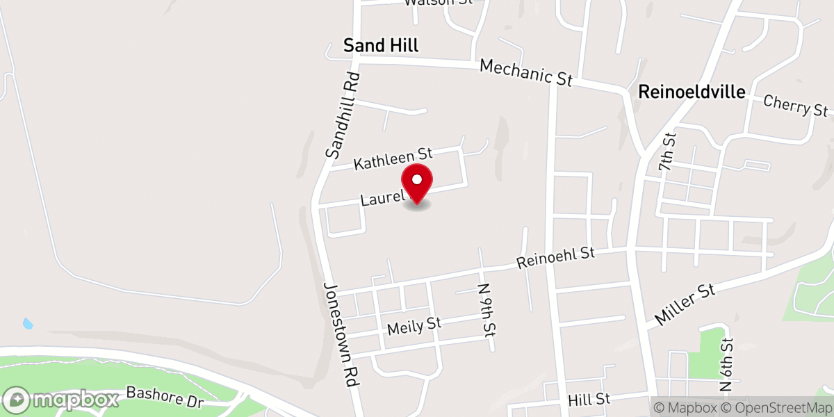 Map showing location of Sandhill Church of Christ in Christian Union