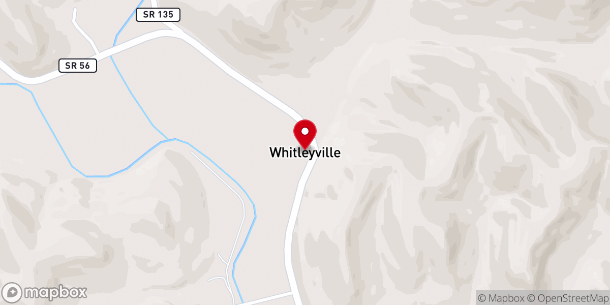 Map showing location of Whitleyville