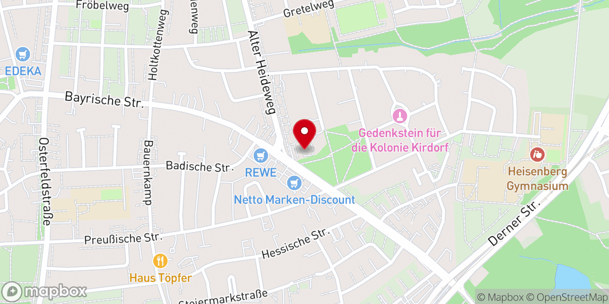 Map showing location of St. Marien
