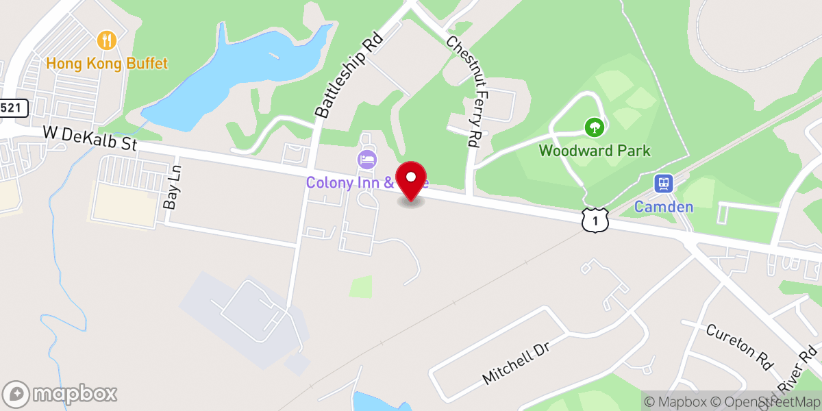 Map showing location of Cathedral of Praise