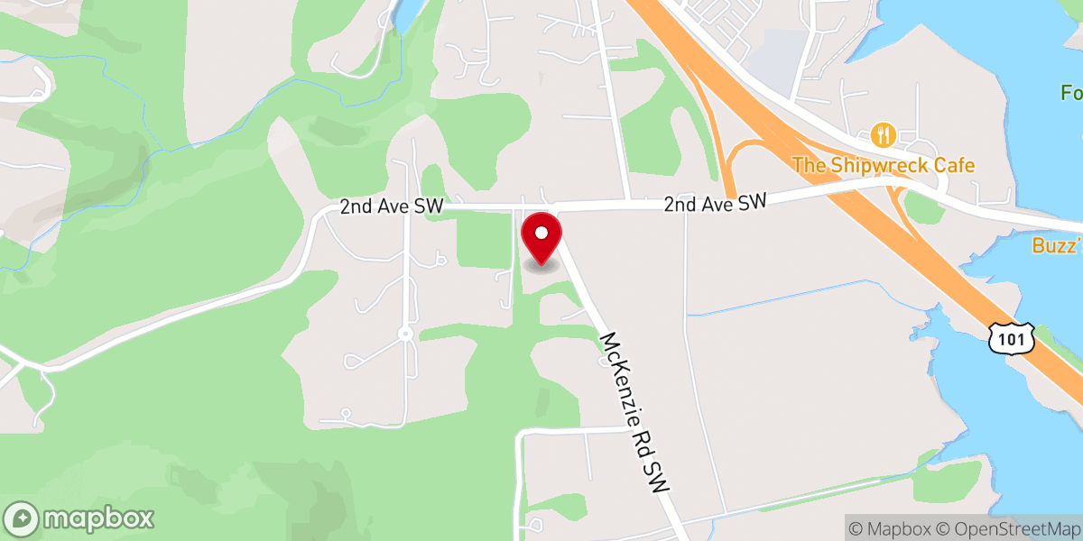 Map showing location of McKenzie Road Baptist Church