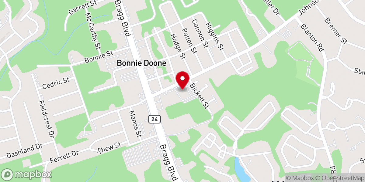 Map showing location of Mt Olive Missionary Baptist Church
