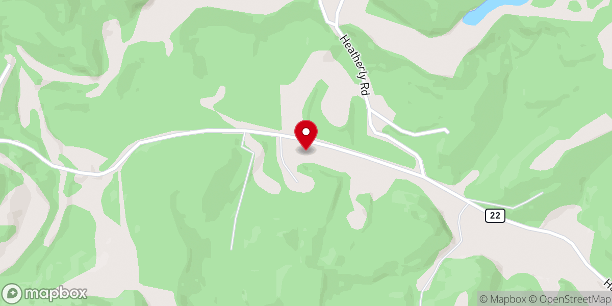 Map showing location of Hackers Creek Baptist Church