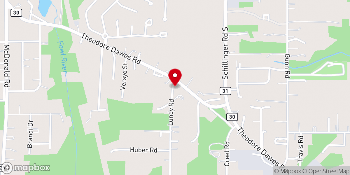 Map showing location of First United Pentecostal Church