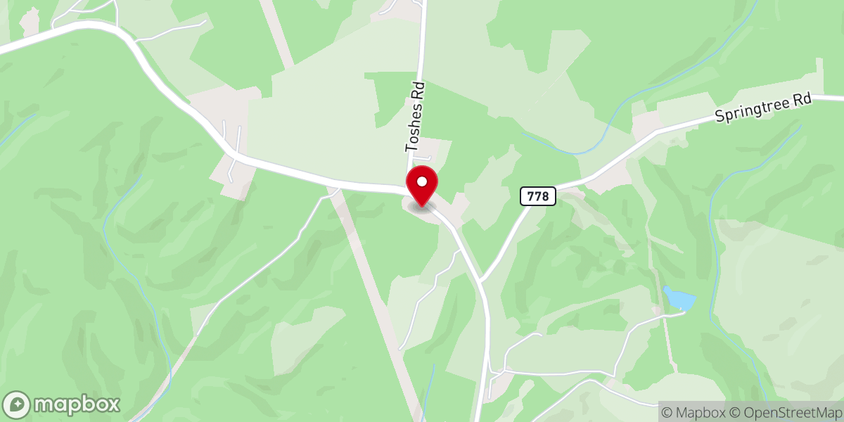 Map showing location of Round Pond Baptist Church
