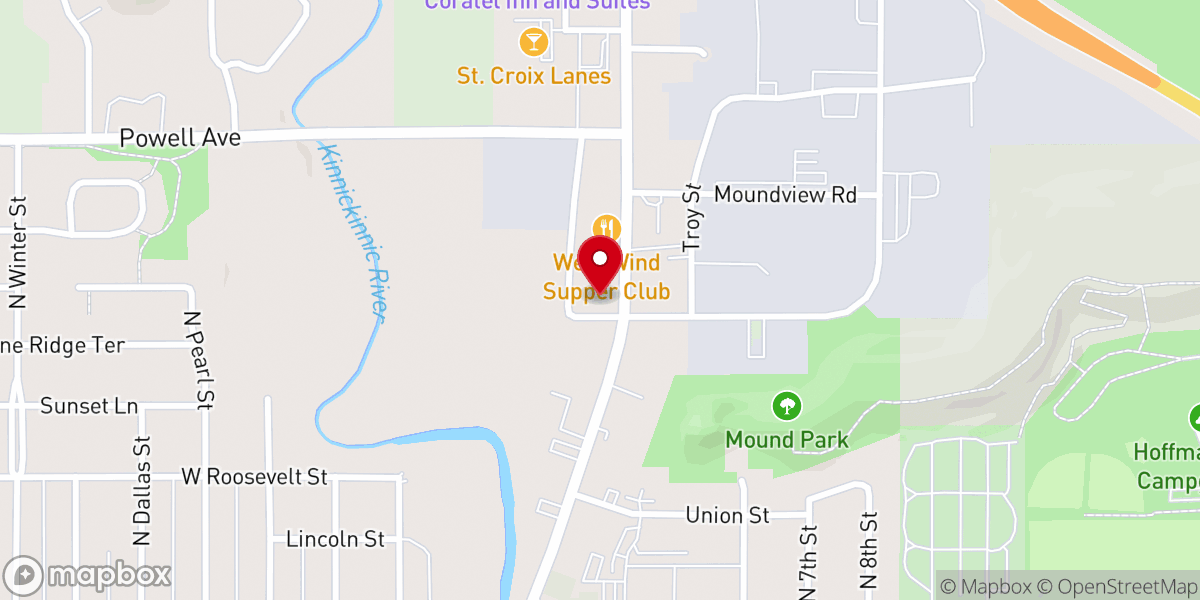 Map showing location of River Falls American Legion