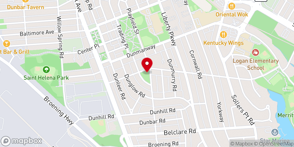 Map showing location of Dundalk United Methodist Church