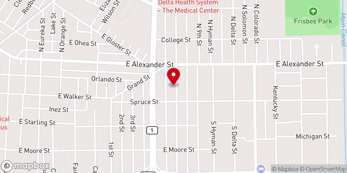 Map showing location of Pleasant Green MB Baptist Church
