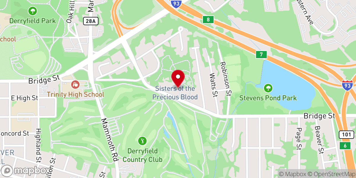 Map showing location of Sisters of the Precious Blood Monastery