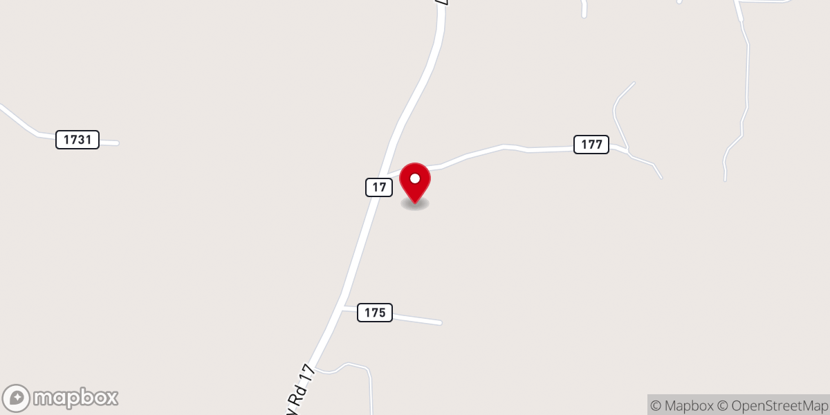 Map showing location of Stringer Church