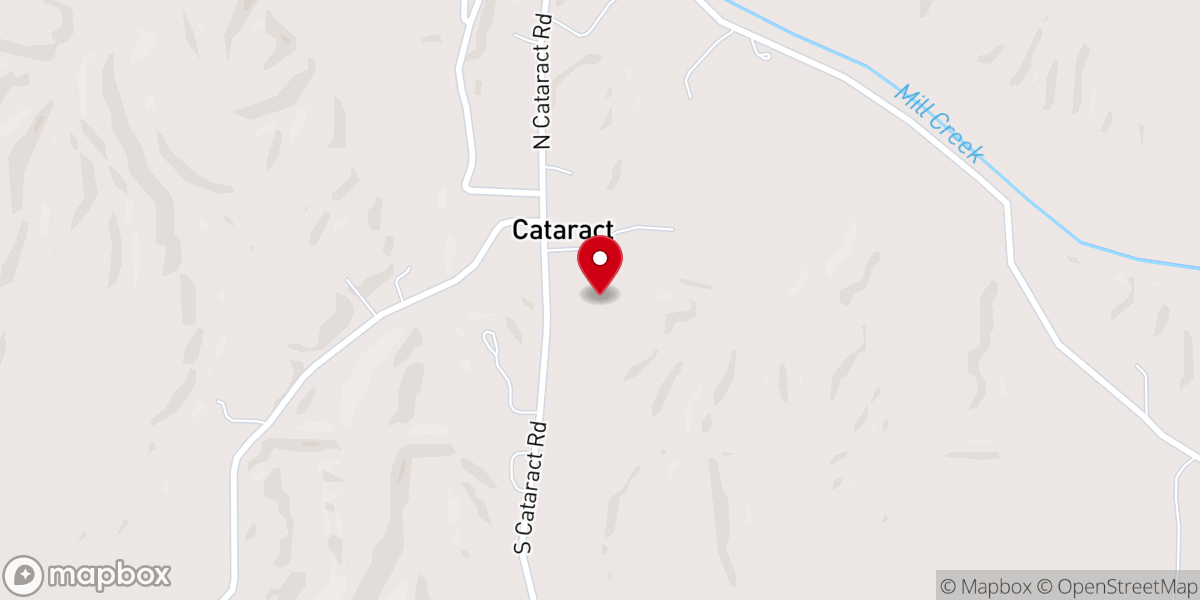 Map showing location of Cataract Baptist Church