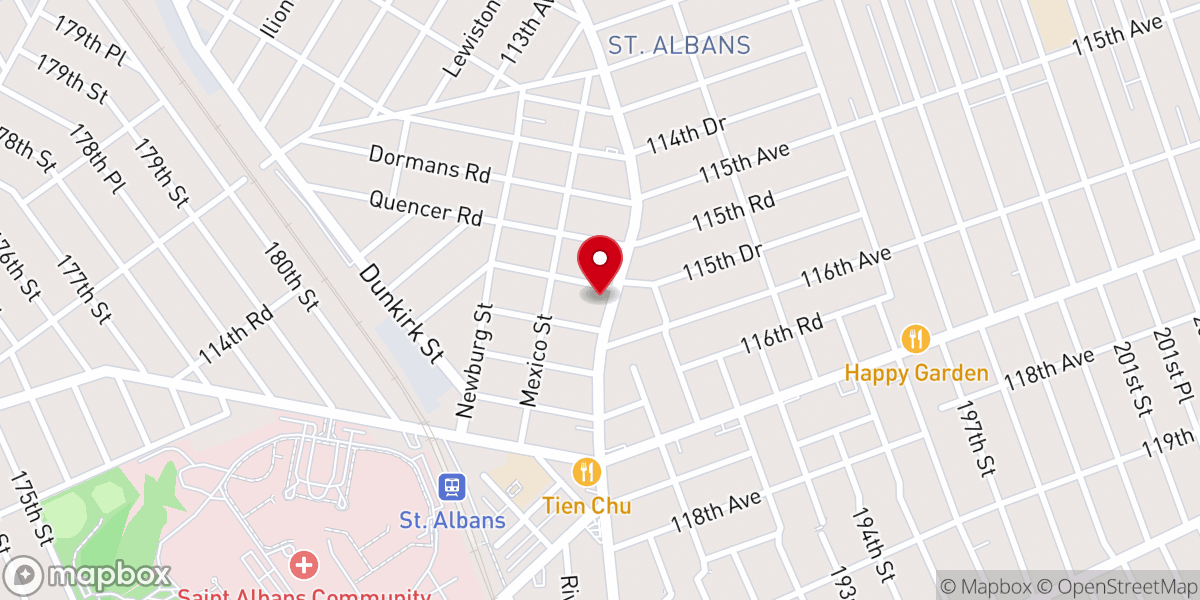 Map showing location of Tabernacle Community CME Church
