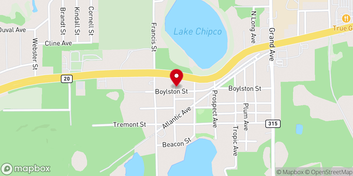 Map showing location of Interlachen Methodist Church