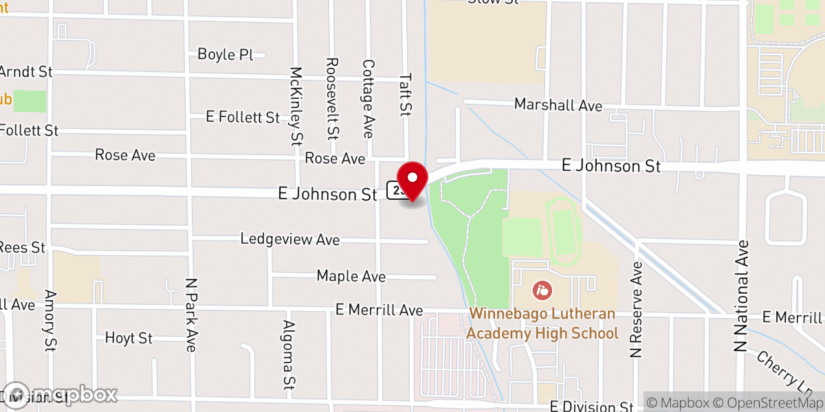 Map showing location of Trinity Baptist Church