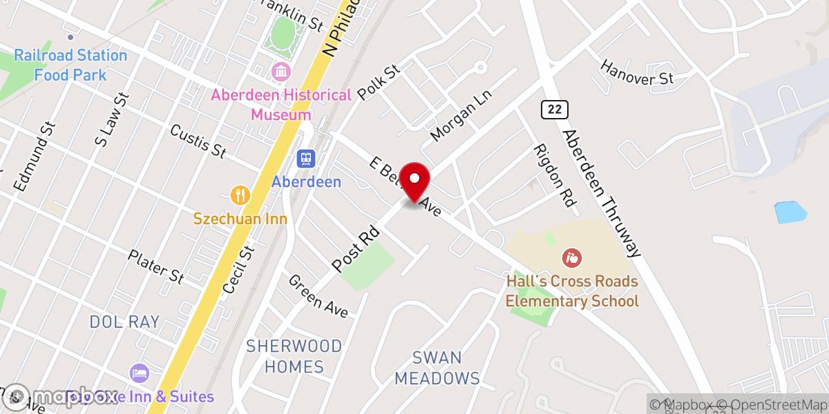 Map showing location of Grove Presbyterian Church - Food Distribution Center