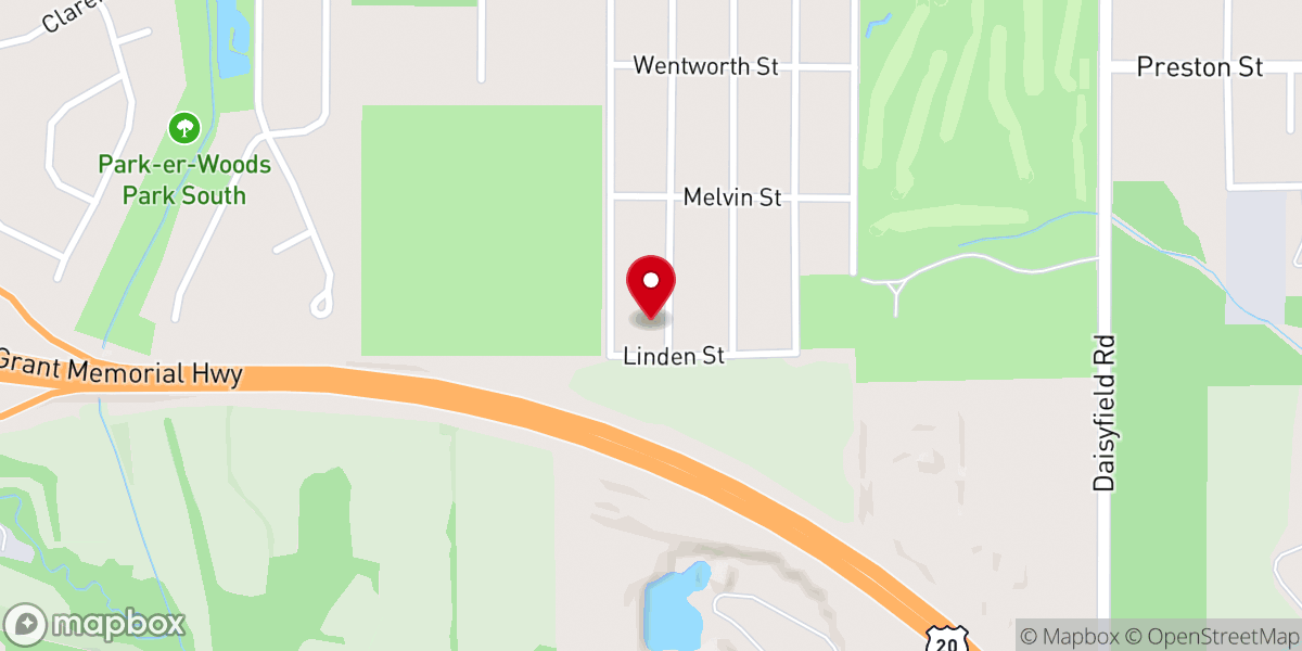Map showing location of Mount Zion Assembly Church