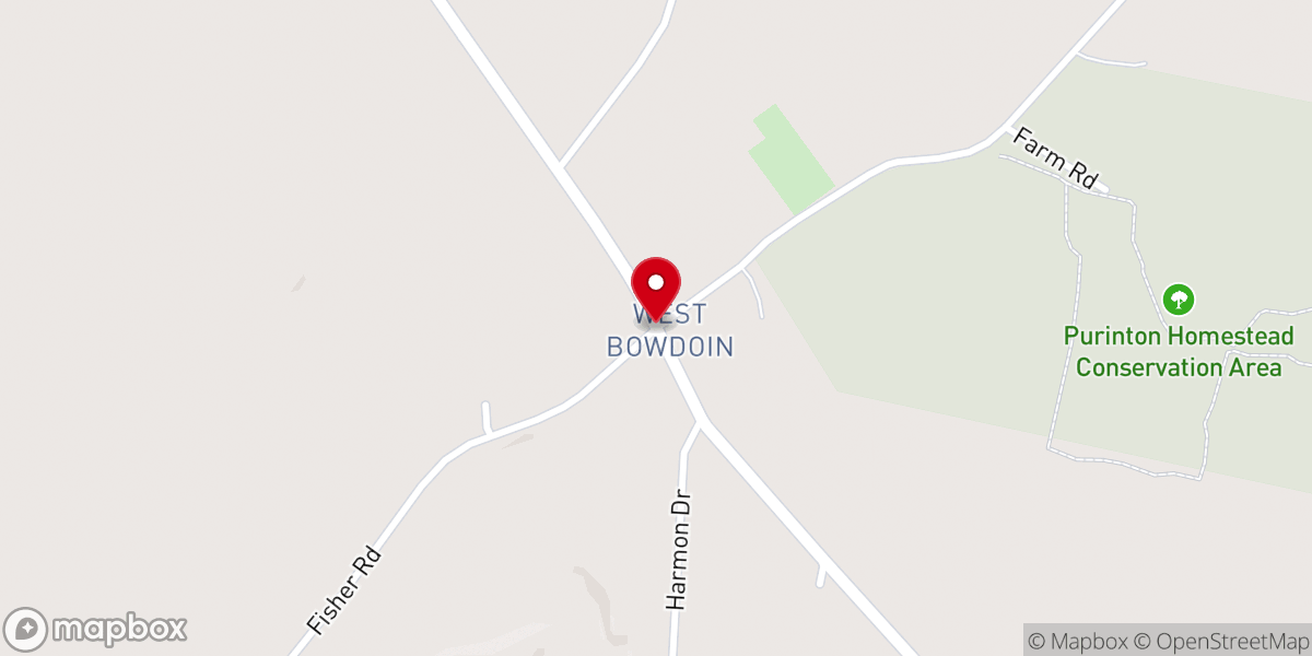 Map showing location of West Bowdoin