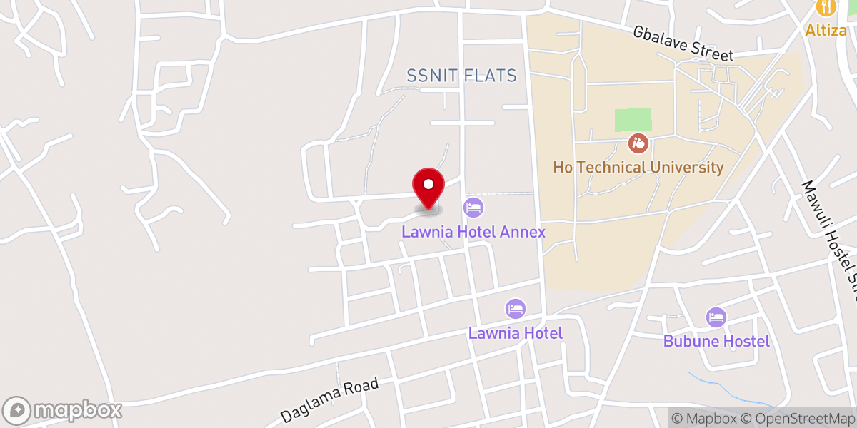 Map showing location of Presbyterian Church of Ghana, RIIS Congregation, Ho
