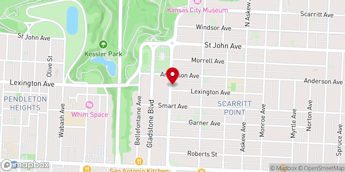 Map showing location of St. Anthony Parish