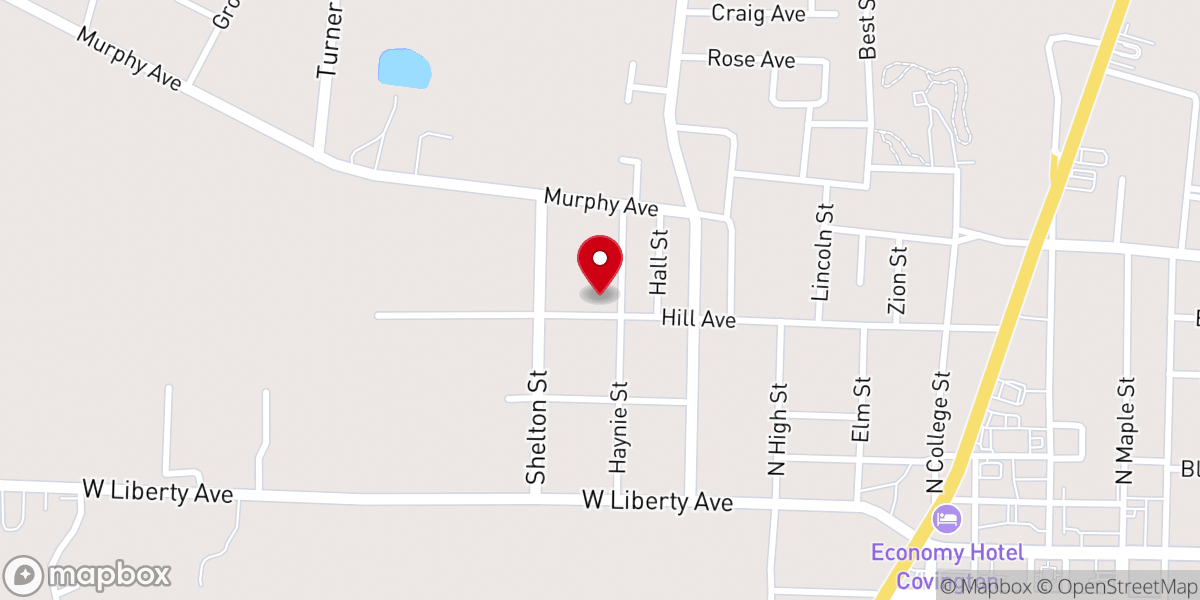 Map showing location of Covington Church of God in Christ