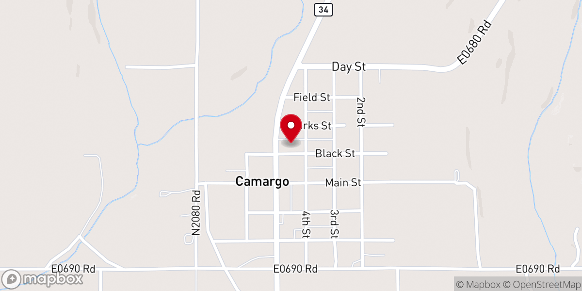 Map showing location of Camargo Mega Church